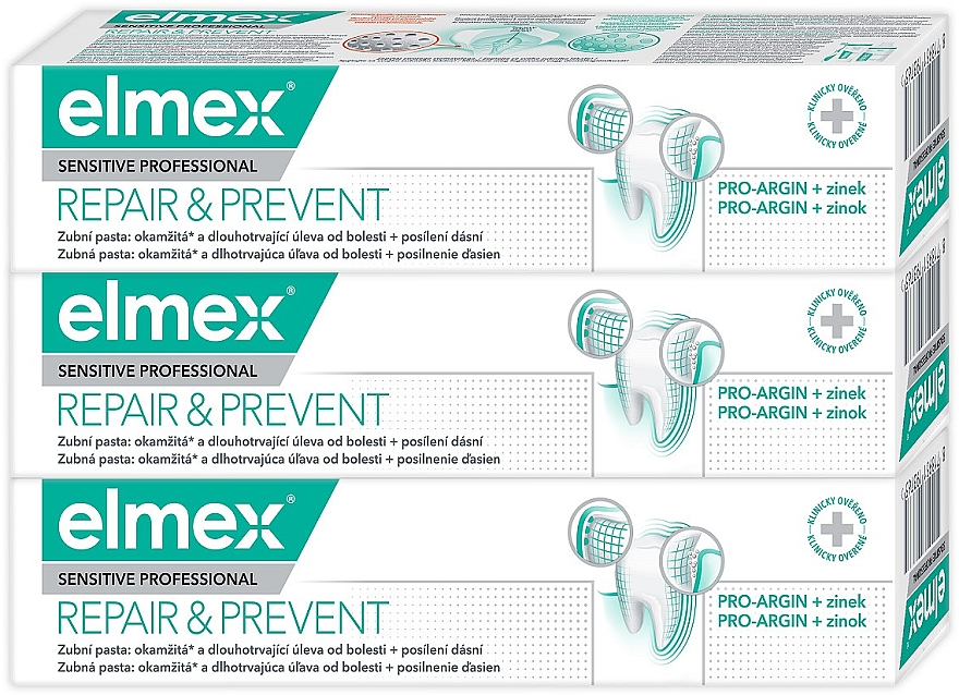 Набор - Elmex Sensitive Professional Repair & Prevent Trio (toothpaste/3x75ml) — фото N1