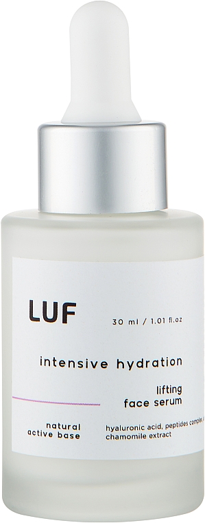 Концентрована зволожувальна сироватка з ліфтинг ефектом  «Пептиди + Гіалуронова кислота» - Luff Intensive Hydration Face Serum