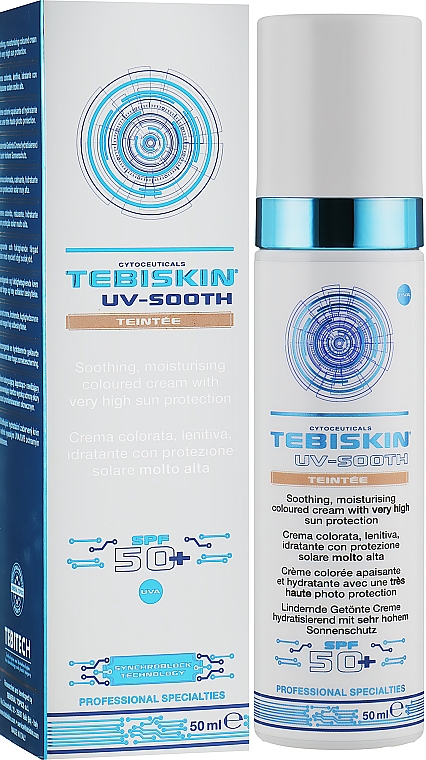 Солнцезащитный крем с тонирующим эффектом - Tebiskin Uv-Sooth Teintee SPF 50+ — фото N2