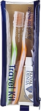 Набір, варіант 2 - Royal Denta Gold (toothbrush/2pcs + toothpaste/20g + cosmetic bag/1pc) — фото N1