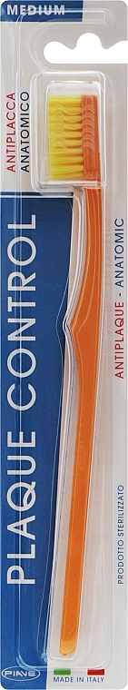 Зубна щітка "Контроль нальоту" середня, помаранчева - Piave Toothbrush Medium — фото N1