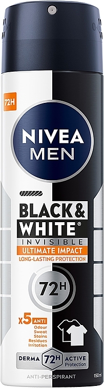 Антиперспирант "Черное и Белое невидимый" - NIVEA MEN Black & White Invisible Ultimate Impact Anti-Perspirant — фото N1