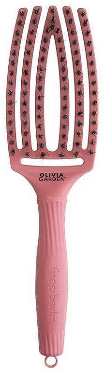 Щетка с щетиной кабана, глина - Olivia Garden Fingerbrush Combo Fall 2022 Clay — фото N1