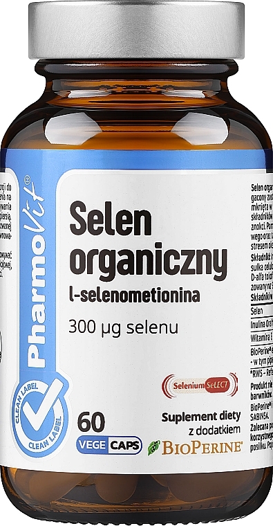 Харчова добавка "Селен" 300 мг, 60 шт. - Pharmovit Clean Label — фото N1