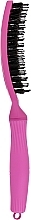 Щетка для волос изогнутая продувная, розовая - Olivia Garden Fingerbrush Think Pink 2022 Bright Pink — фото N2