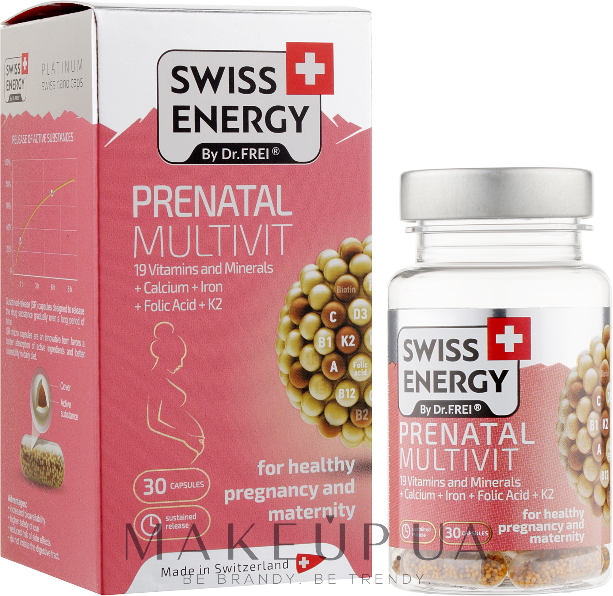 Витамины "19 витаминов и минералов" - Swiss Energy Prenatal Multivit — фото 30шт