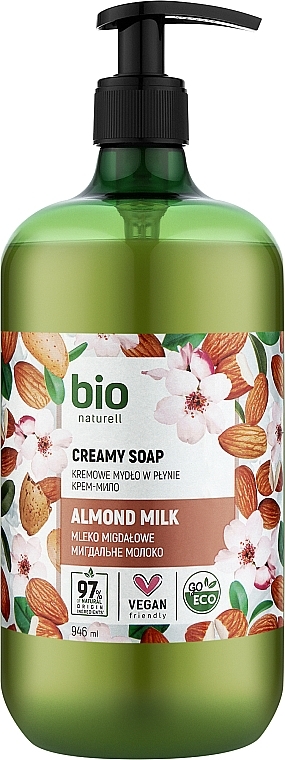 Крем-мило "Мигдальне молоко" з дозатором - Bio Naturell Almond Milk Creamy Soap