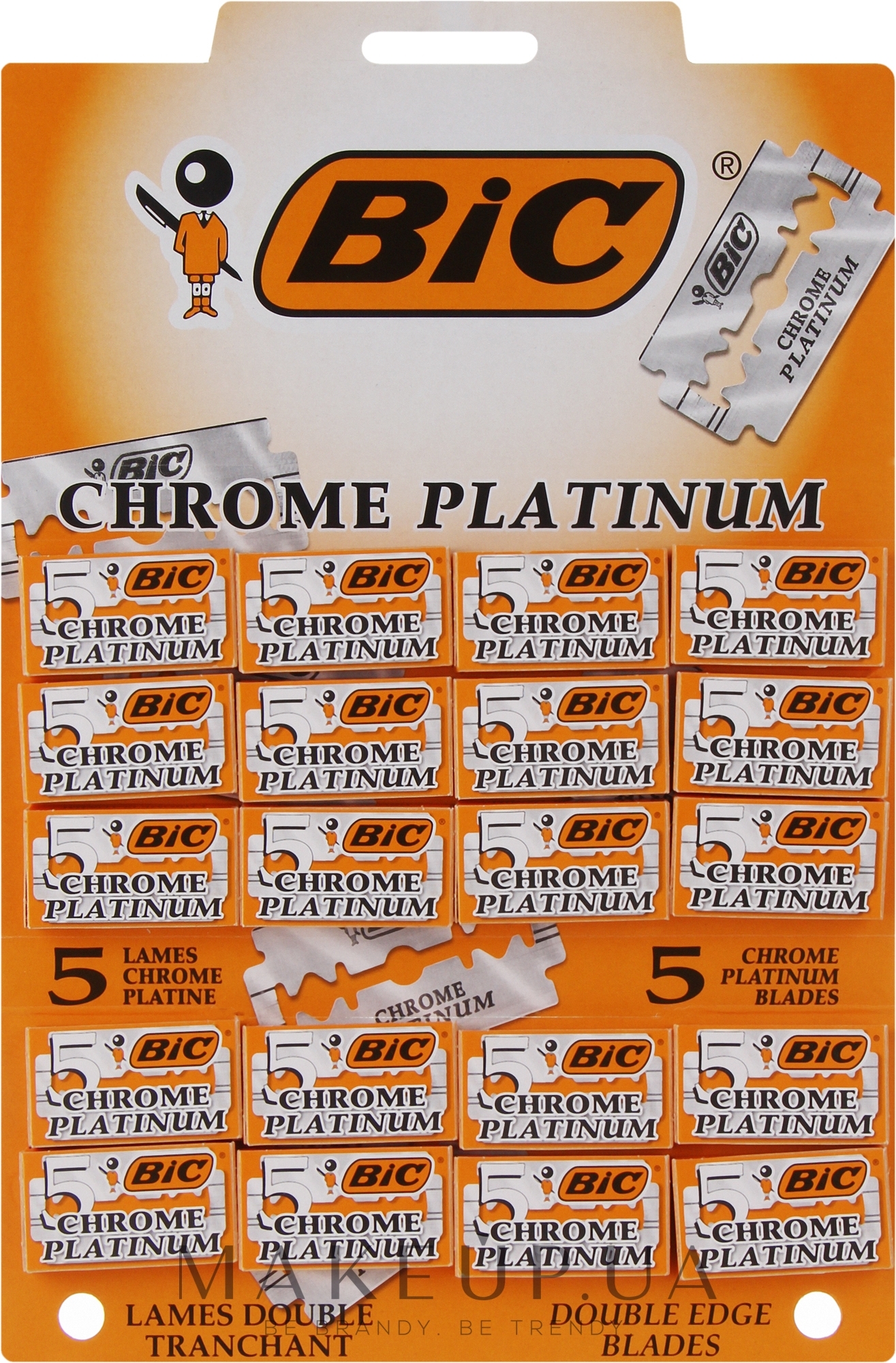 Набор лезвий для станка "Chrome Platinum", 5x20 шт. - Bic — фото 5x20шт