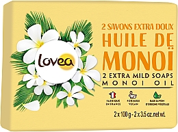Мило з олією моной - Lovea Extra Mild Soaps Monoi Oil — фото N1