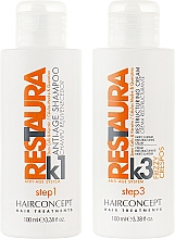 Парфумерія, косметика Набір - HairConcept Restaura K Maintenance Kit Frizzi Hair (shm/100ml + cr/100ml)