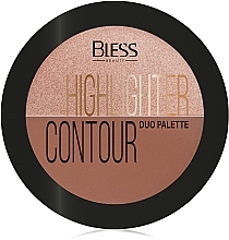 Палетка для макияжа - Bless Beauty Duo Palette Highlighter Contour — фото N1