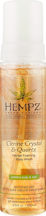 Гель-мус для душу "Жовтий кварц" - Hempz Fresh Fusion Citrine Crystal And Quartz Herbal Foaming Body Wash — фото N1
