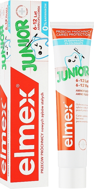 УЦІНКА Дитяча зубна паста Junior для дітей 6-12 років від карієсу - Elmex Junior Toothpaste * — фото N2