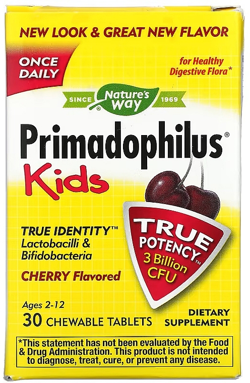 Пробиотики для детей "Вишня" - Nature’s Way Primadophilus Kids Cherry Flavor — фото N1