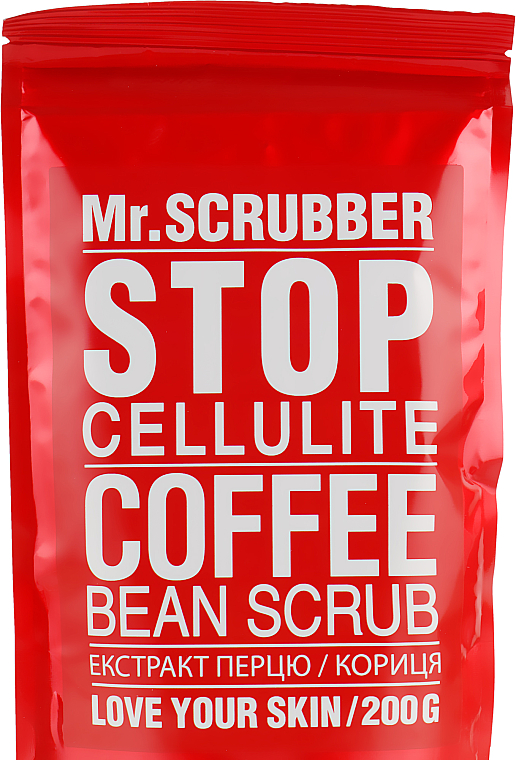 УЦЕНКА Антицелюлитний скраб для тела - Mr.Scrubber Stop Cellulite Coffee Bean Scrub * — фото N3