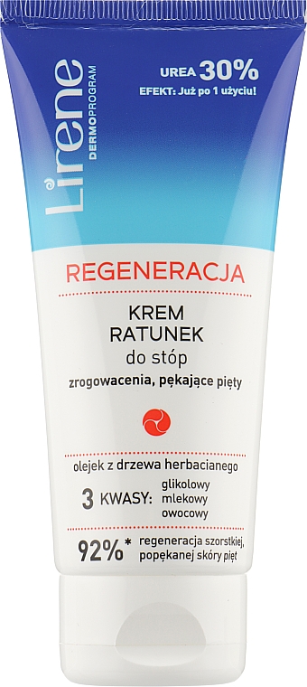 Рятувальний крем для ніг "Регенерація" - Lirene Regeneration Rescue Foot Cream