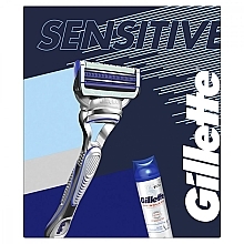 Набір - Gillette SkinGuard Sensitive (razor + shave/gel/200ml) — фото N2