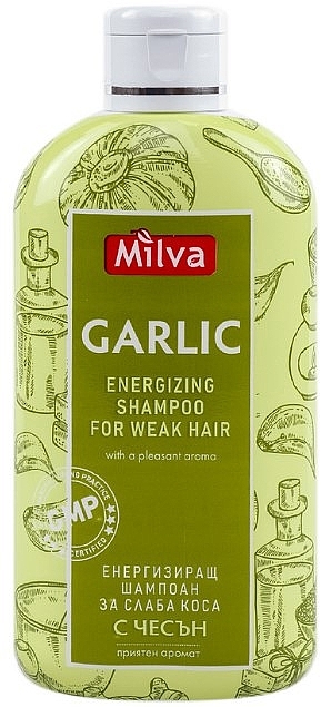 Шампунь для ослабленого волосся з екстрактом часнику - Milva Energizing Shampoo for Weak Hair with Garlic Extract — фото N1
