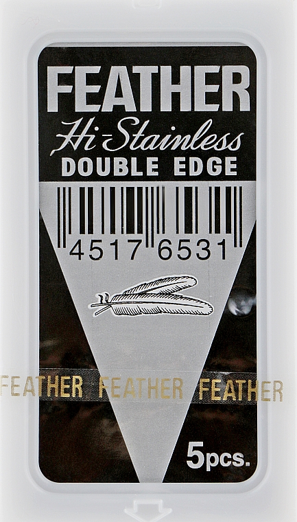 Сменные двусторонние лезвия для классической бритвы 71-S, 5 шт. - Feather 71-S Hi-stainless