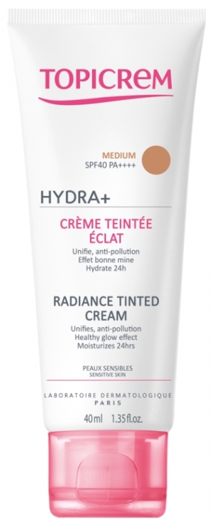 Тональный крем с эффектом сияния - Topicrem Hydra+ Radiance Tinted Cream SPF 40