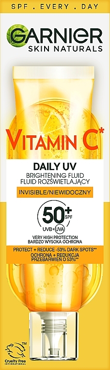 Легкий дневной флюид для лица - Garnier Skin Naturals Vitamin C Daily UV Brightenning Fluid SPF50+ — фото N3