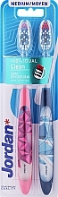 Зубні щітки, середні, рожева з візерунком + синя з візерунком - Jordan Individual Clean Medium — фото N1