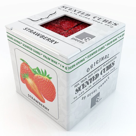Аромакубики "Клубника" - Scented Cubes Strawberry Candle — фото N1
