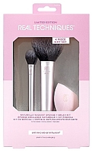 Набор для макияжа - Real Techniques Naturally Radiant Sponge + Brush Kit (sponge/1pcs + brush/2pcs + bag/1pcs) — фото N1