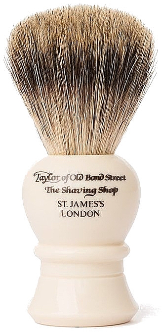 Помазок для гоління, P2234, бежевий - Taylor of Old Bond Street Shaving Brush Pure Badger size M — фото N1