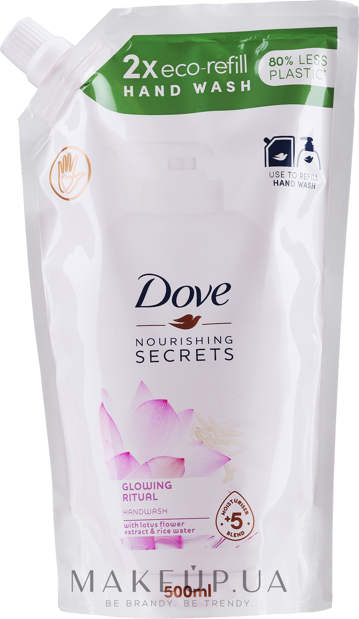 Жидкое мыло для рук "Цветок лотоса" - Dove Nourishing Secrets Glowing Ritual Hand Wash (дой-пак) — фото 500ml