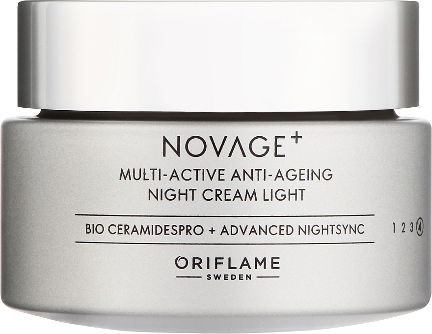 Легкий мультиактивний нічний крем для обличчя - Oriflame Novage+ Multi-Active Anti-Ageing Night Cream Light — фото N1