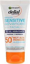 Духи, Парфюмерия, косметика Солнцезащитный гель для чувствительной кожи лица - Garnier Delial Ambre Solaire Sensitive Advanced Facial Sunscreen SPF50+