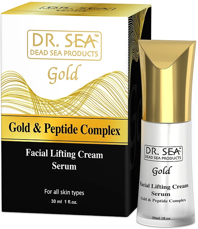 Крем-сироватка із золотом та пептидним комплексом - Dr.Sea Gold & Peptide Complex Lifting Cream-Serum — фото N1