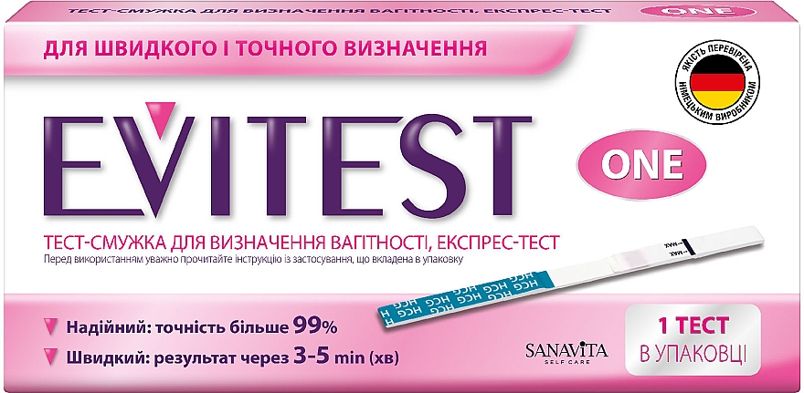 Експрес-тест для визначення вагітності - Evitest One — фото N1