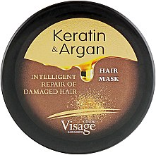 Парфумерія, косметика Маска для волосся з кератином і арганієвою олією - Visage Keratin & Argan Mask