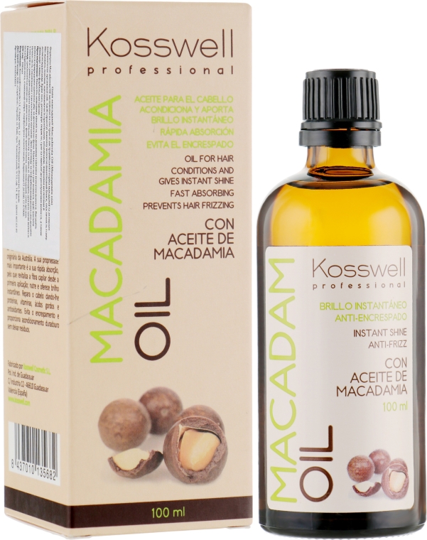Восстанавливающее масло для волос - Kosswell Professional Macadamia Oil