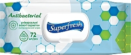 Духи, Парфюмерия, косметика Влажные салфетки антибактериальные, 72шт - Superfresh