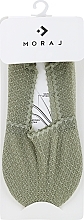 Жіночі низькі шкарпетки з мереживним оздобленням, зелені, 1 пара - Moraj — фото N1