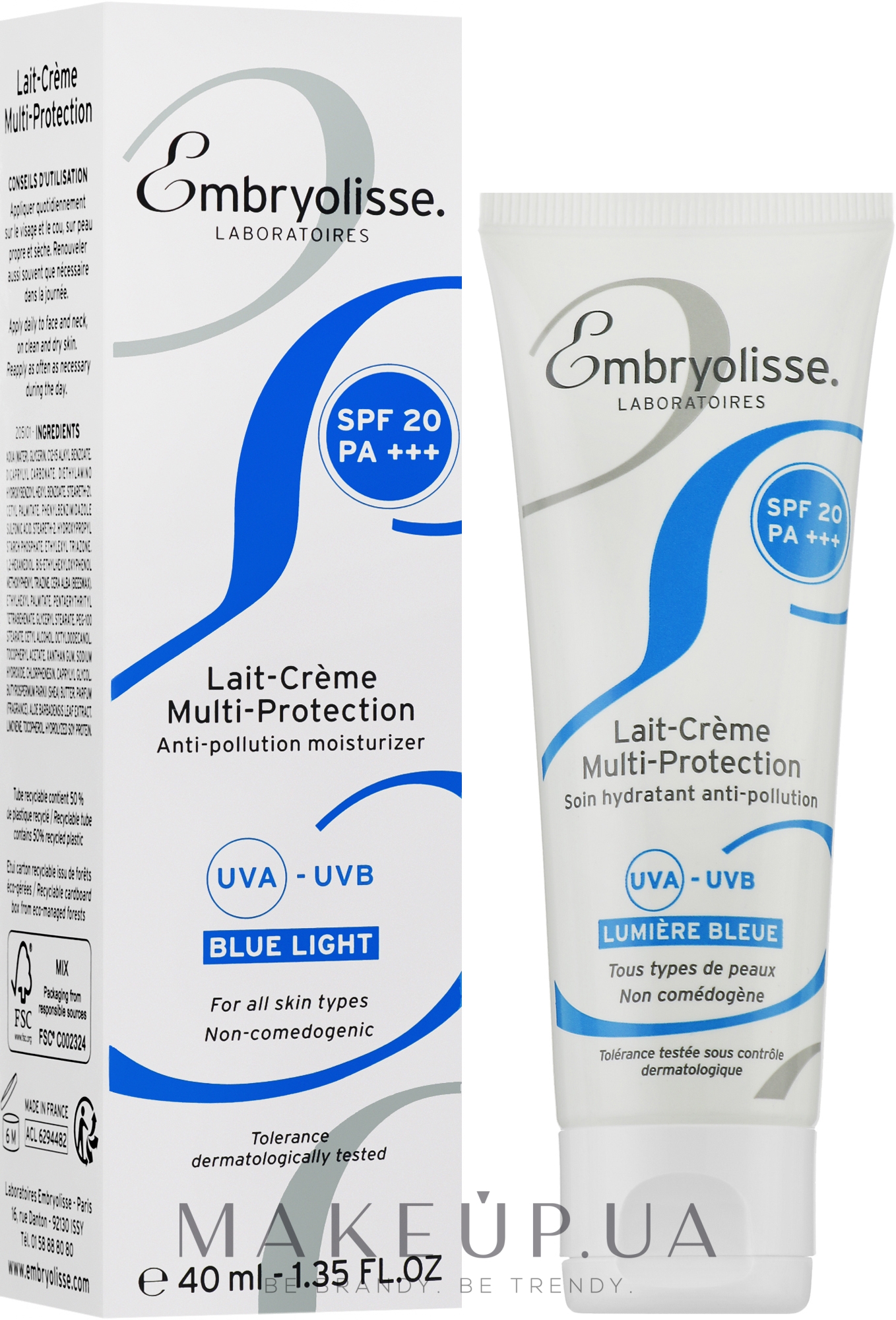 Мультизащитный крем-молочко для лица - Embryolisse Multi-Protection Milk-Cream SPF20 PA+++ — фото 40ml
