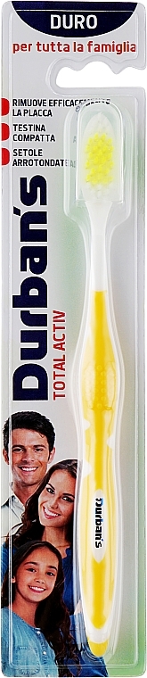 Зубна щітка "Актив", жорстка, жовта - Durban`s — фото N1