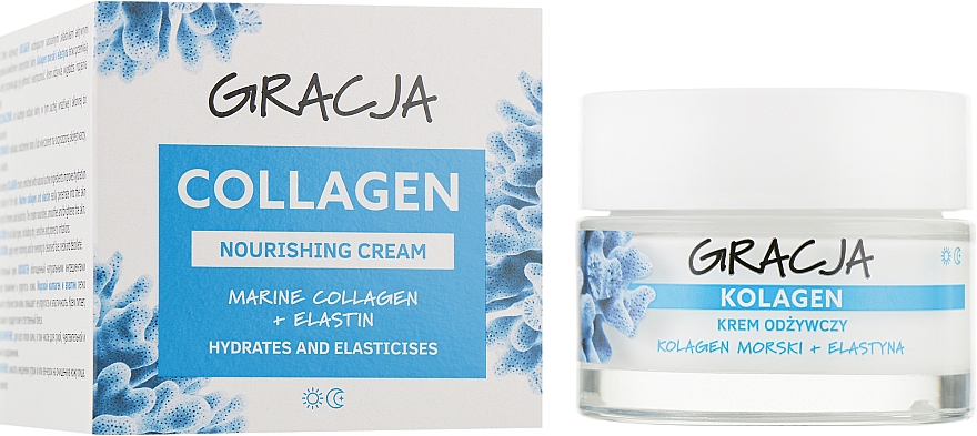 Питательный крем против морщин с морским коллагеном и эластином - Gracja Sea Collagen And Elastin Anti-Wrinkle Day/Night Cream