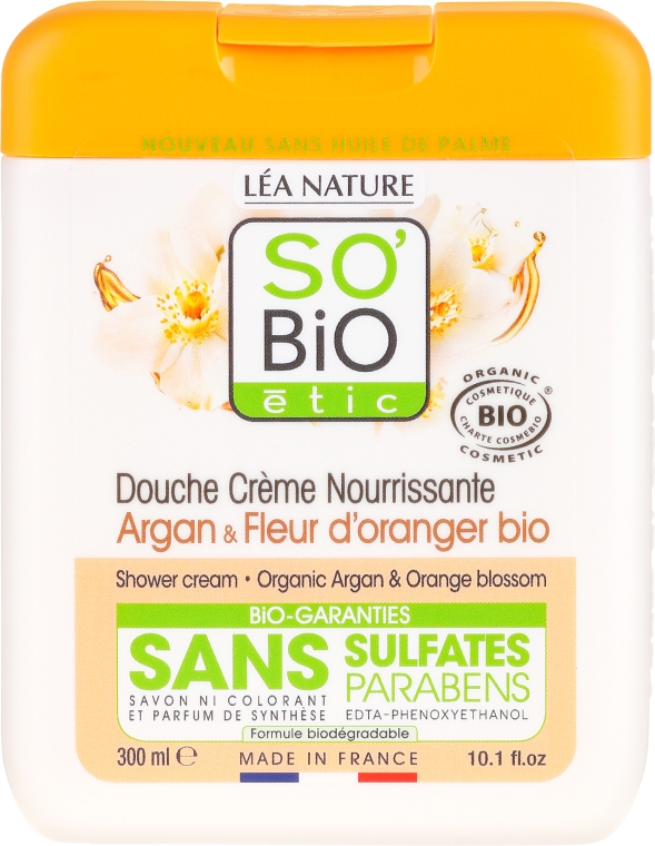Крем для душа с маслом арганы и апельсиновым цветом - So'Bio Etic Cream Shower