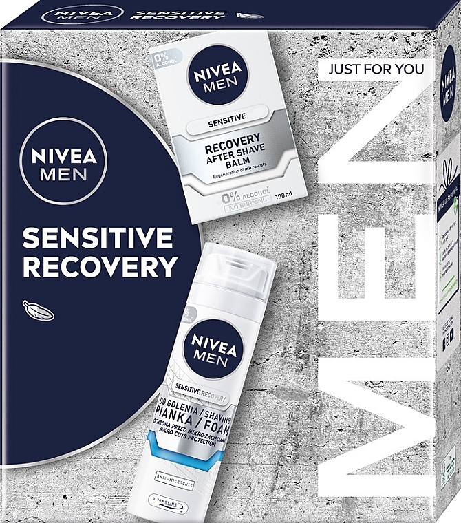 Набор - NIVEA MEN Sensitive Recovery (sh/foam/200ml + ash/balm/100ml) — фото N1