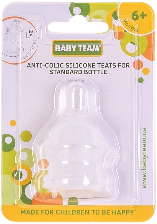 Силіконова соска зі швидким потоком, для дітей від 6 місяців - Baby Team — фото N1