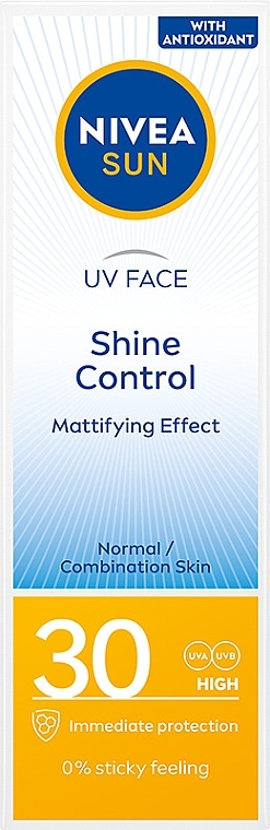 Сонцезахисний крем для обличчя з ефектом матування - NIVEA Sun UV Face Shine Control Mattifying Effect SPF 30