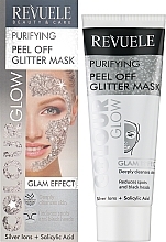 Серебряная очищающая маска-пленка - Revuele Color Glow Glitter Mask Pell-Off Purifying — фото N2