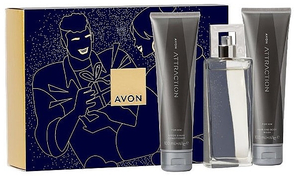 Avon Attraction for Him - Набір (edt/75ml + ash/balm/100ml + sh/gel/100ml) — фото N1