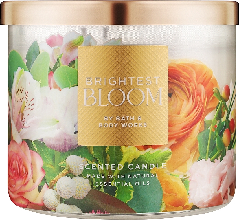 Аромасвеча 3-х фитильная - Bath and Body Works Brightest Bloom Candle — фото N1