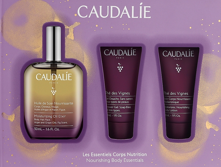 Caudalie The Des Vignes - Набір (oil/50ml + b/lot/30ml + sh/gel/30ml) — фото N1