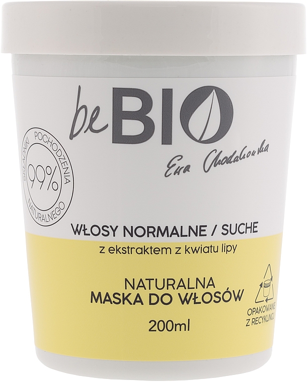 Маска для нормального, сухого волосся - BeBio Natural Mask Normal & Dry Hair Mask — фото N1